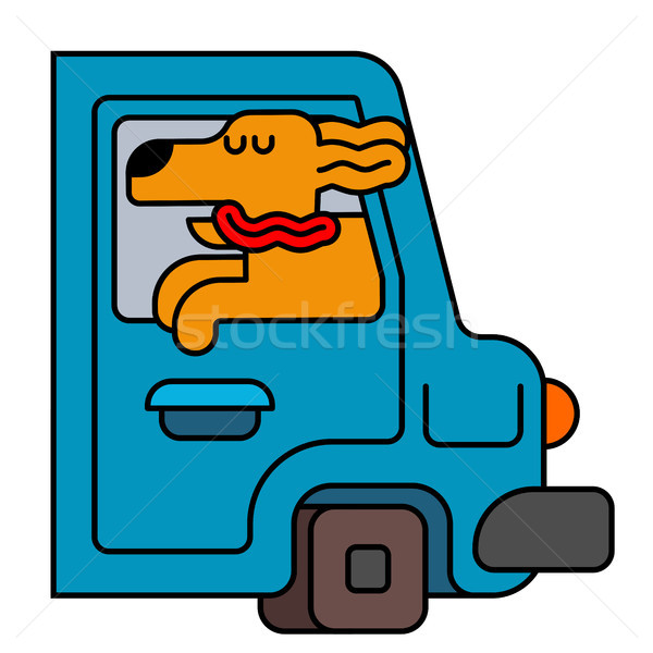 Dog from car window. pet to ride in auto. Traveling is an animal Stock photo © MaryValery