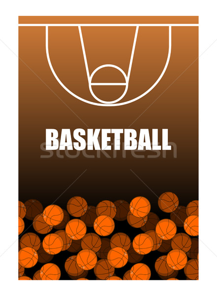 Ball and basketball court. Lot of balls. Basketball background.  Stock photo © MaryValery