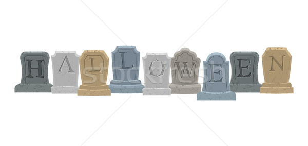 Halloween. Gravestone in cemetery. Illustration for terrible hol Stock photo © MaryValery