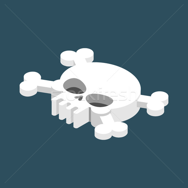 Skull and crossbones isolated. pirate Danger sign. skeleton head Stock photo © MaryValery