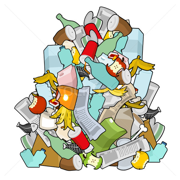 Pile Rubbish. Garbage heap  isolated. Stack trash. litter backgr Stock photo © MaryValery