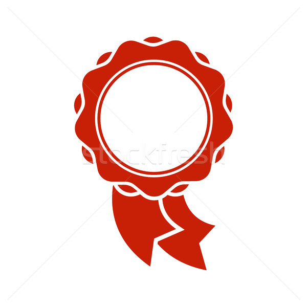 Quality sign template. Red ribbon symbol. Rubber Seal Stock photo © MaryValery