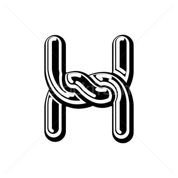 Letter H Celtic font. norse medieval ornament ABC. Traditional a Stock photo © MaryValery