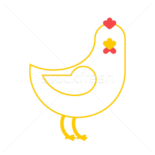 Chicken isolated. Farm bird on white background Stock photo © MaryValery