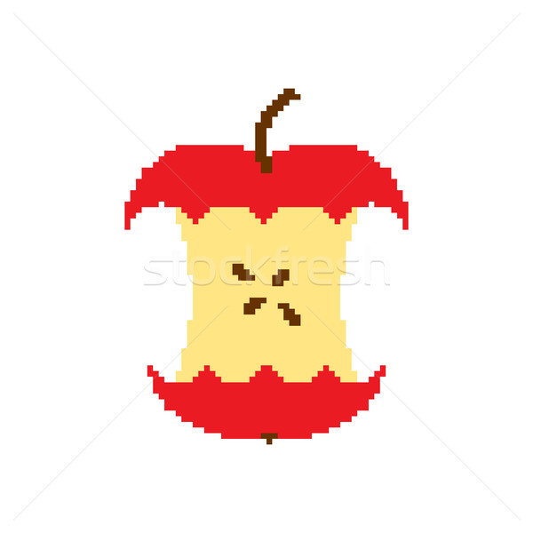 Pomme core pixel art isolé blanche [[stock_photo]] © MaryValery