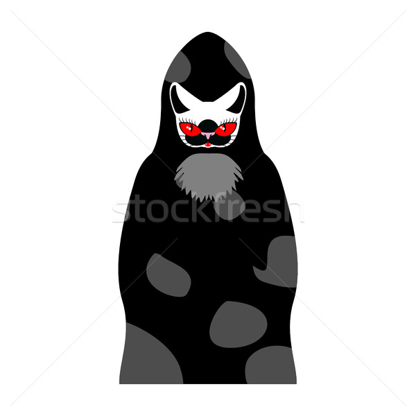 Grim Reaper Cat. death with cats head. Pet in hood Stock photo © MaryValery