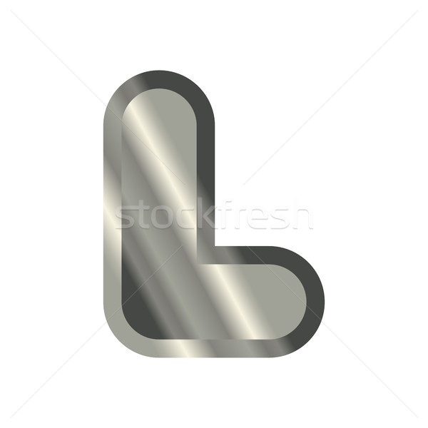 Letter L steel font. Metal alphabet sign. Iron ABC symbol. chrom Stock photo © MaryValery