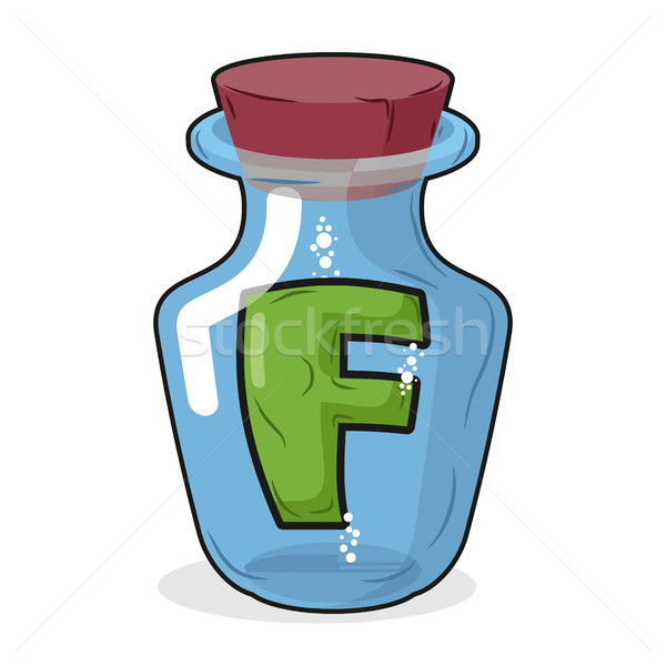 F in  bottle for experiments. Letter in vessel. Laboratory resea Stock photo © MaryValery