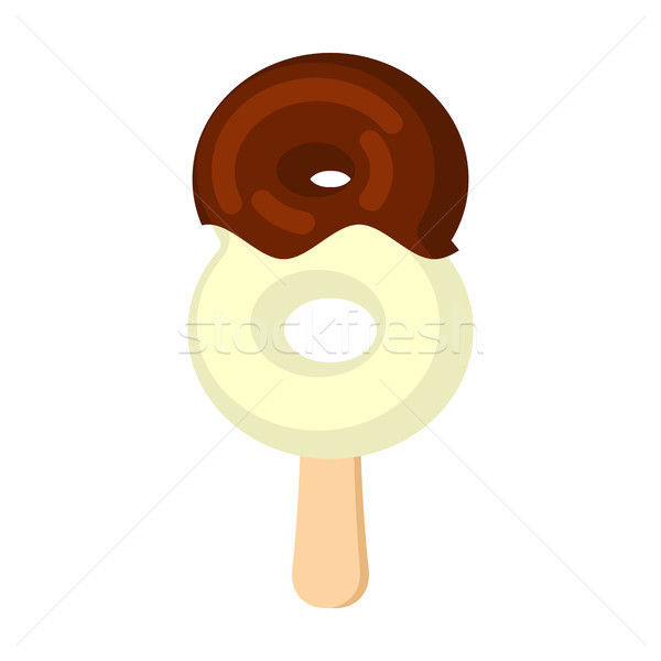 Number 8 Ice Cream font. Popsicle alphabet eight. Cold Sweet let Stock photo © MaryValery