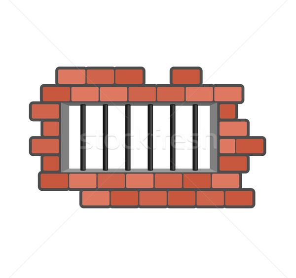 Prison grill and wall. Window in prison with bars. Jail isolated Stock photo © MaryValery