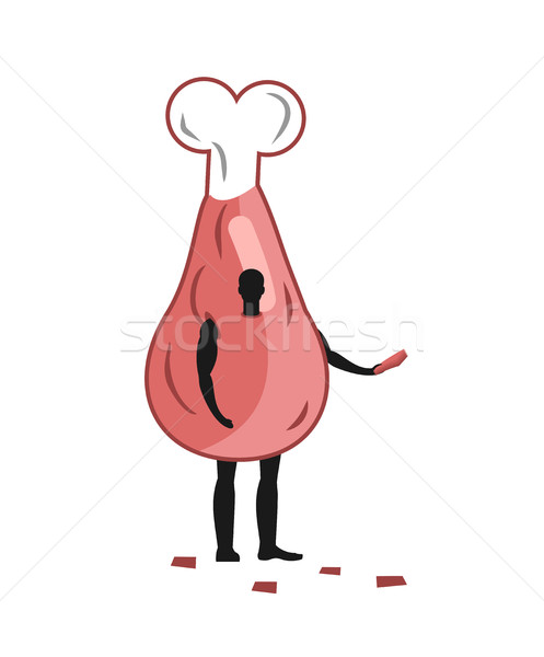 Ham costume man mascot promoter. Male in suit gammon distributes Stock photo © MaryValery