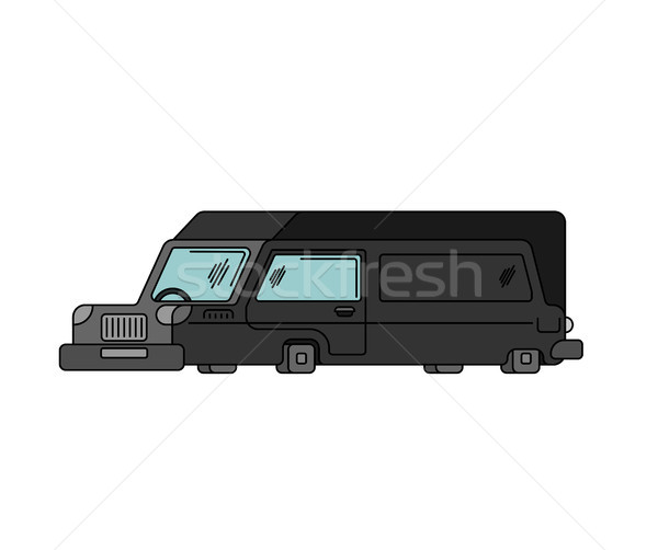 Hearse contour style isolated. Carriage of corpses for cemetery. Stock photo © MaryValery