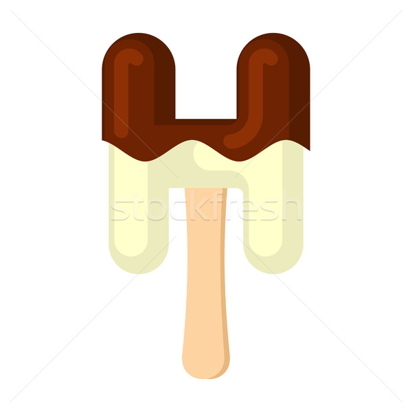 Letter H Ice Cream font. Popsicle alphabet. Cold Sweet lettering Stock photo © MaryValery