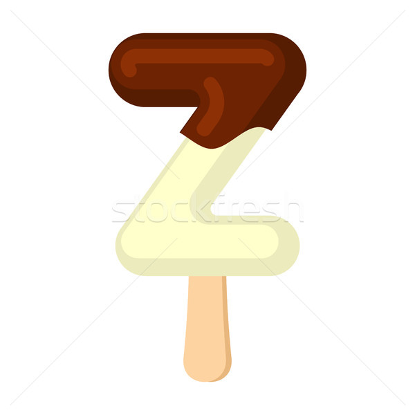 Letter Z Ice Cream font. Popsicle alphabet. Cold Sweet lettering Stock photo © MaryValery