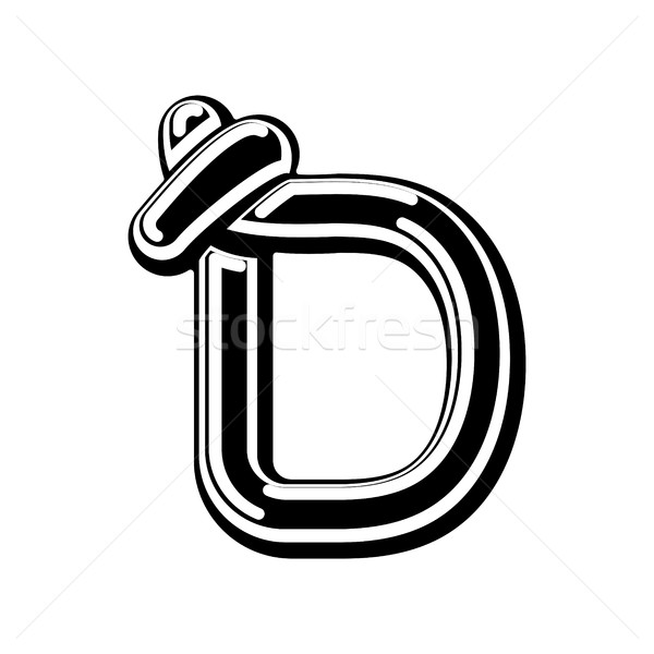 Letter D Celtic font. norse medieval ornament ABC. Traditional a Stock photo © MaryValery
