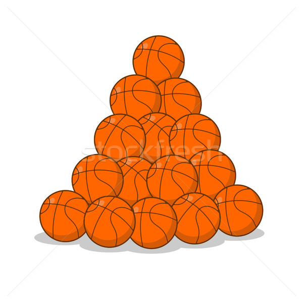 Basket balle beaucoup orange Photo stock © MaryValery
