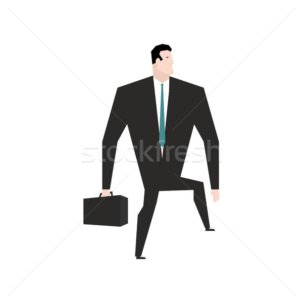 Businessman steps forward. Guy goes on white background. Movemen Stock photo © MaryValery