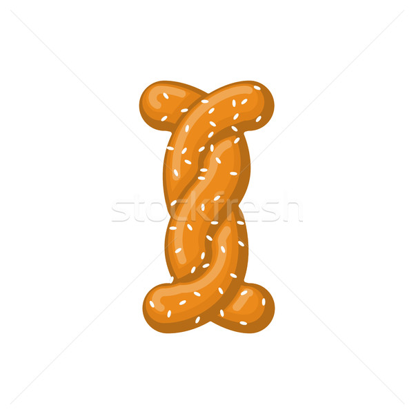 Letter I pretzel. snack font symbol. Food alphabet sign. Traditi Stock photo © MaryValery