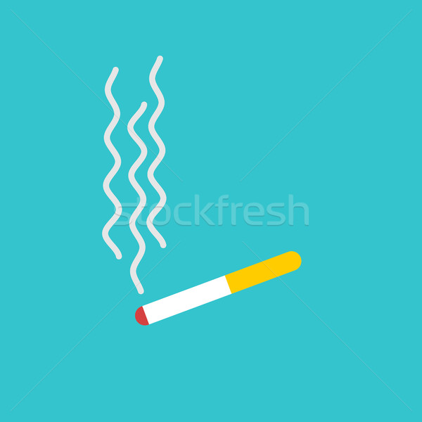 Cigarette and smoke isolated. smoking on blue background. Tobacc Stock photo © MaryValery