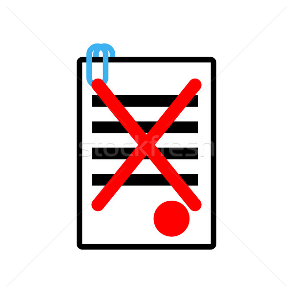 Documents reject icon sign. Office symbol. contract sheet with r Stock photo © MaryValery