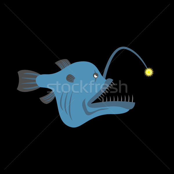 Deep-sea predatory fish with a lantern. Terrible predator fish a Stock photo © MaryValery