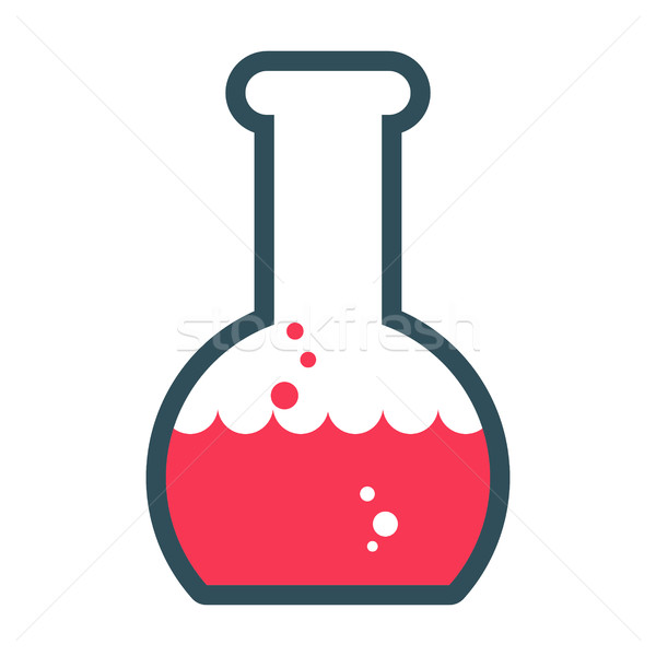 Laboratory flask chemical liquid. Glass vessel for lab science r Stock photo © MaryValery