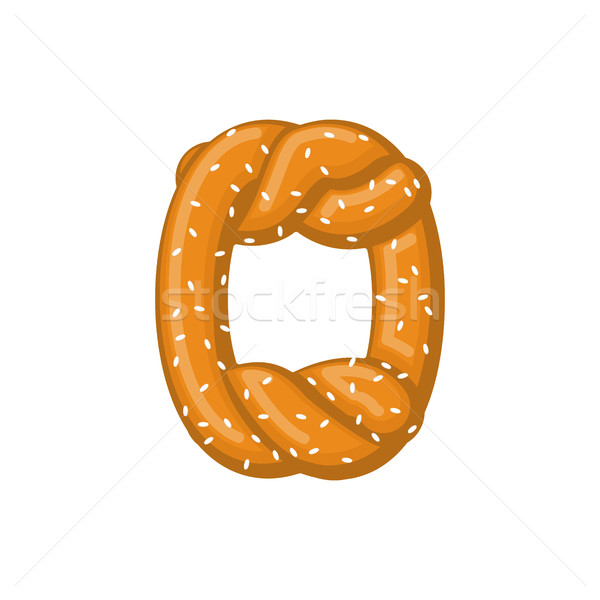 Letter O pretzel. snack font symbol. Food alphabet sign. Traditi Stock photo © MaryValery