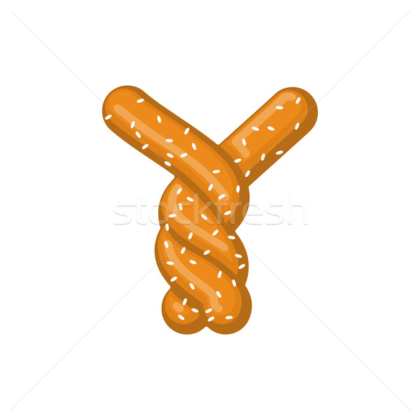 Brief zoute krakeling snack doopvont symbool voedsel Stockfoto © MaryValery