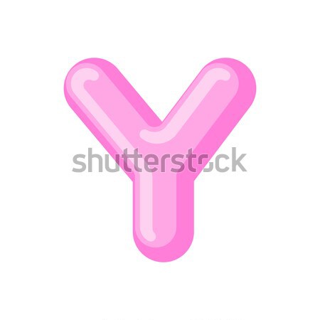 Letter Y candy font. Caramel alphabet. lollipop lettering. Sweet Stock photo © MaryValery