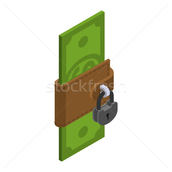 Money is protected. Wallet with cash and padlock. Blocking dolla Stock photo © MaryValery