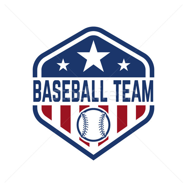 Godło baseball piłka logo etykiety Zdjęcia stock © masay256
