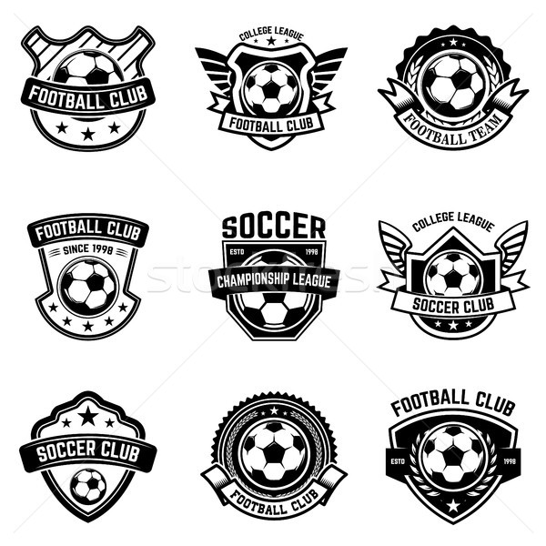 Set of soccer, football emblems. Design element for logo, label, emblem, sign.  Stock photo © masay256