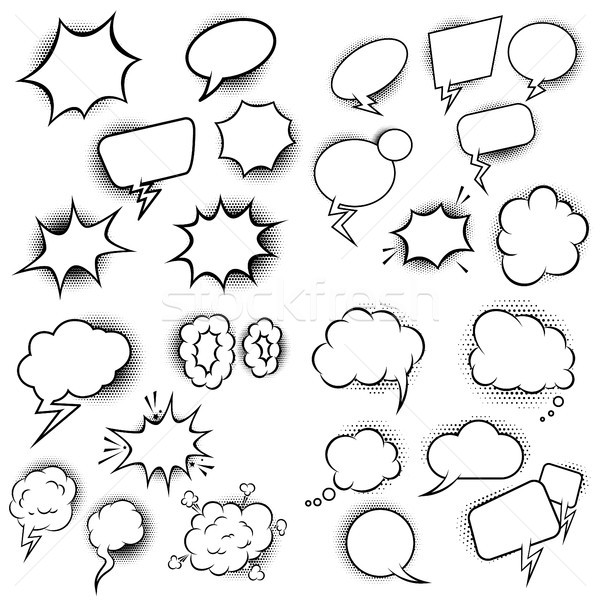 Set of empty comic style speech bubbles. Design element for poster, flyer, card, banner.  Stock photo © masay256