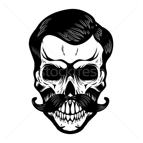 Foto stock: Cráneo · bigotes · anunciante · tarjeta