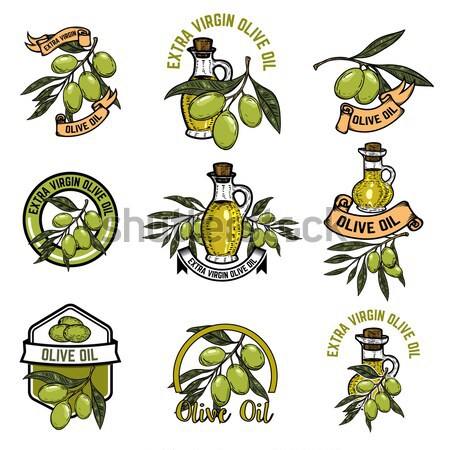 Extra virgin olive oil labels. Design element for label, emblem, Stock photo © masay256