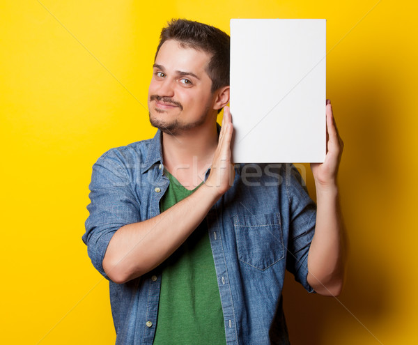 guy in shirt with white board  Stock photo © Massonforstock