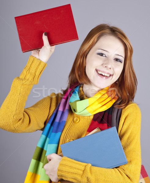 Foto stock: Jóvenes · estudiante · nina · libros · moda