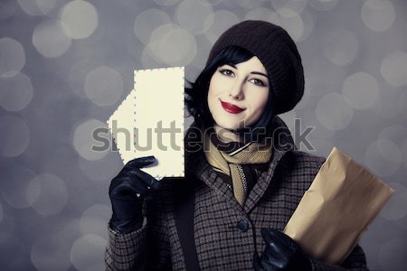 Surprised redhead girl. Photo with bokeh at bakcground. Stock photo © Massonforstock