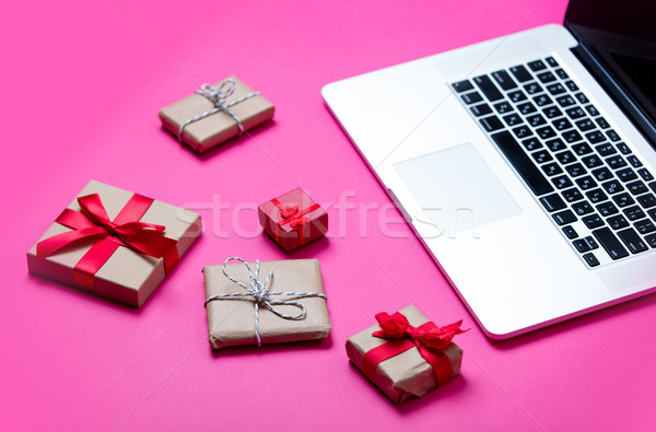 Bella regali diverso cool laptop chiedo Foto d'archivio © Massonforstock