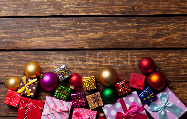 Christmas baubles and gifts Stock photo © Massonforstock
