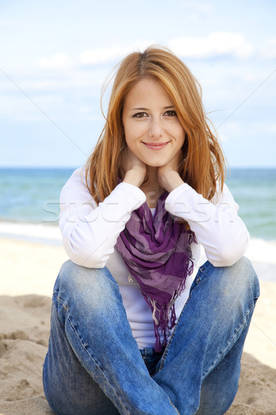 Stock photo: Young beautiful girl at the beach.