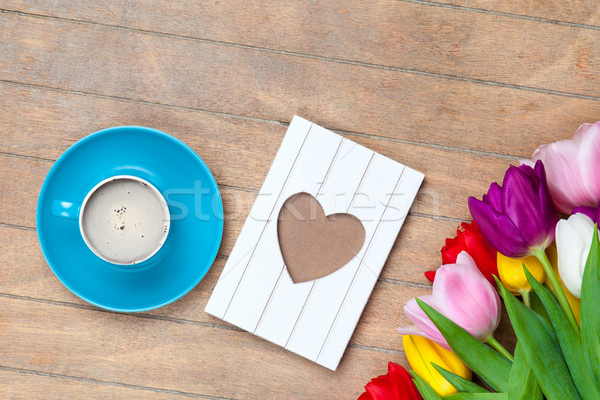 [[stock_photo]]: Photo · belle · coloré · tulipes · tasse