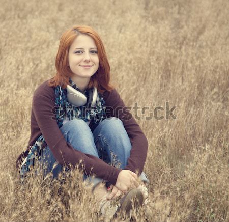 Beautiful girl at outdoor in autumn time Stock photo © Massonforstock