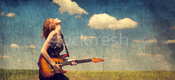 Fille guitare photo vieux image [[stock_photo]] © Massonforstock