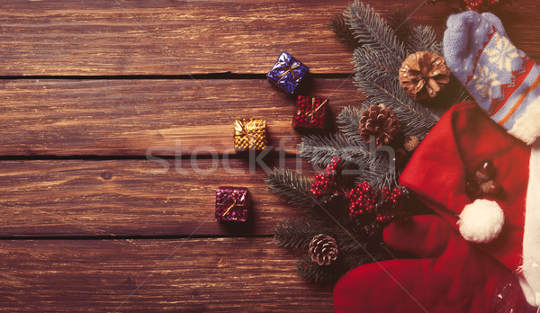 Stock photo: Little gifts and Christmas things 