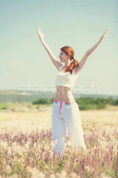 woman doing morning sports exercises Stock photo © Massonforstock