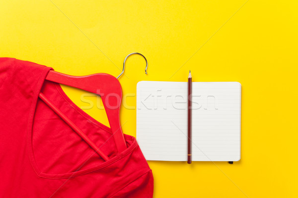 Dress with hanger and notebook  Stock photo © Massonforstock