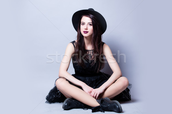Belo mulher jovem sessão maravilhoso branco estúdio Foto stock © Massonforstock