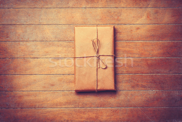 Parcel in retro packaged Stock photo © Massonforstock