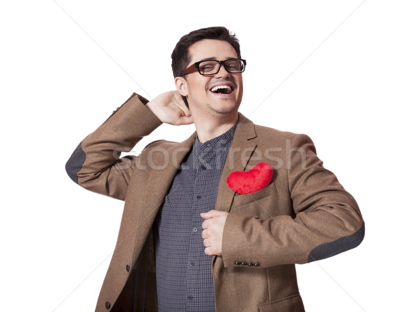 Portrait of a young man with heart shape  Stock photo © Massonforstock